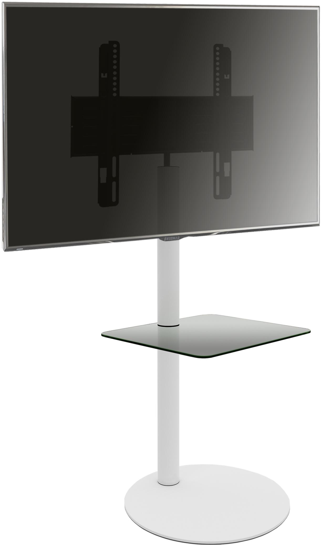 TV-Rack Schwenkbar Cirla Max. 40 Kg - Klar/Weiß, Basics, Glas/Metall (55/100/45cm) - MID.YOU