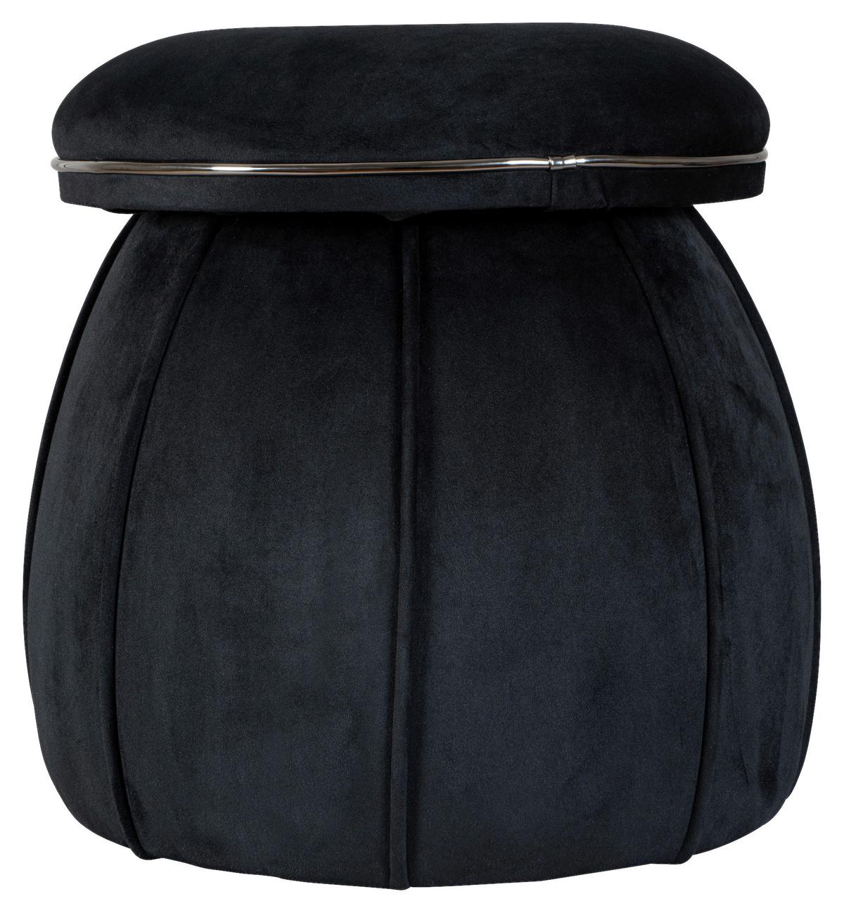 Hocker Corin 125 Schwarz/Graphit D: 51,5 cm - Graphitfarben/Schwarz, Design, Textil (51,5/55cm) - Kayoom