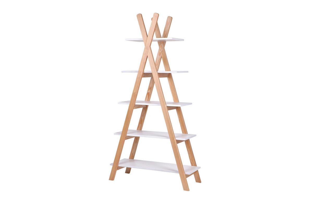 REGAL Naturfarben/Weiß B: 90cm - Naturfarben/Weiß, Design, Holz/Holzwerkstoff (90/170/35cm) - Livetastic