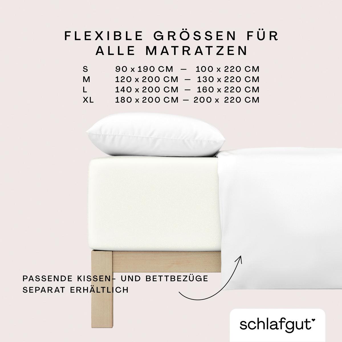 Boxspring-spannleintuch Pure Boxspring - Perlmutt, Basics, Textil (90-100/190-220cm) - Schlafgut