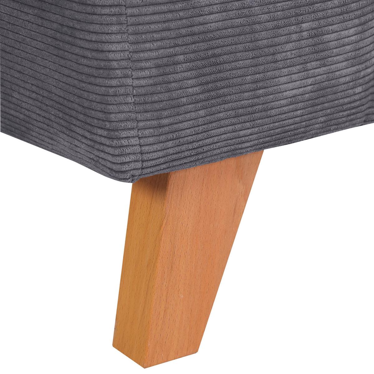 Bigsofa Rimini, Dunkelgrau B: 240 cm - Dunkelgrau/Buchefarben, Design, Textil (240/63/90cm) - MID.YOU