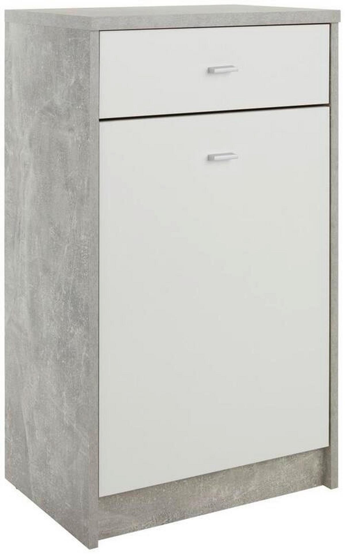 Kommode B: 50 Cm 4-you New Beton Optik/weiß - Weiß/Grau, MODERN, Holzwerkstoff (50/85,4/34,6cm)