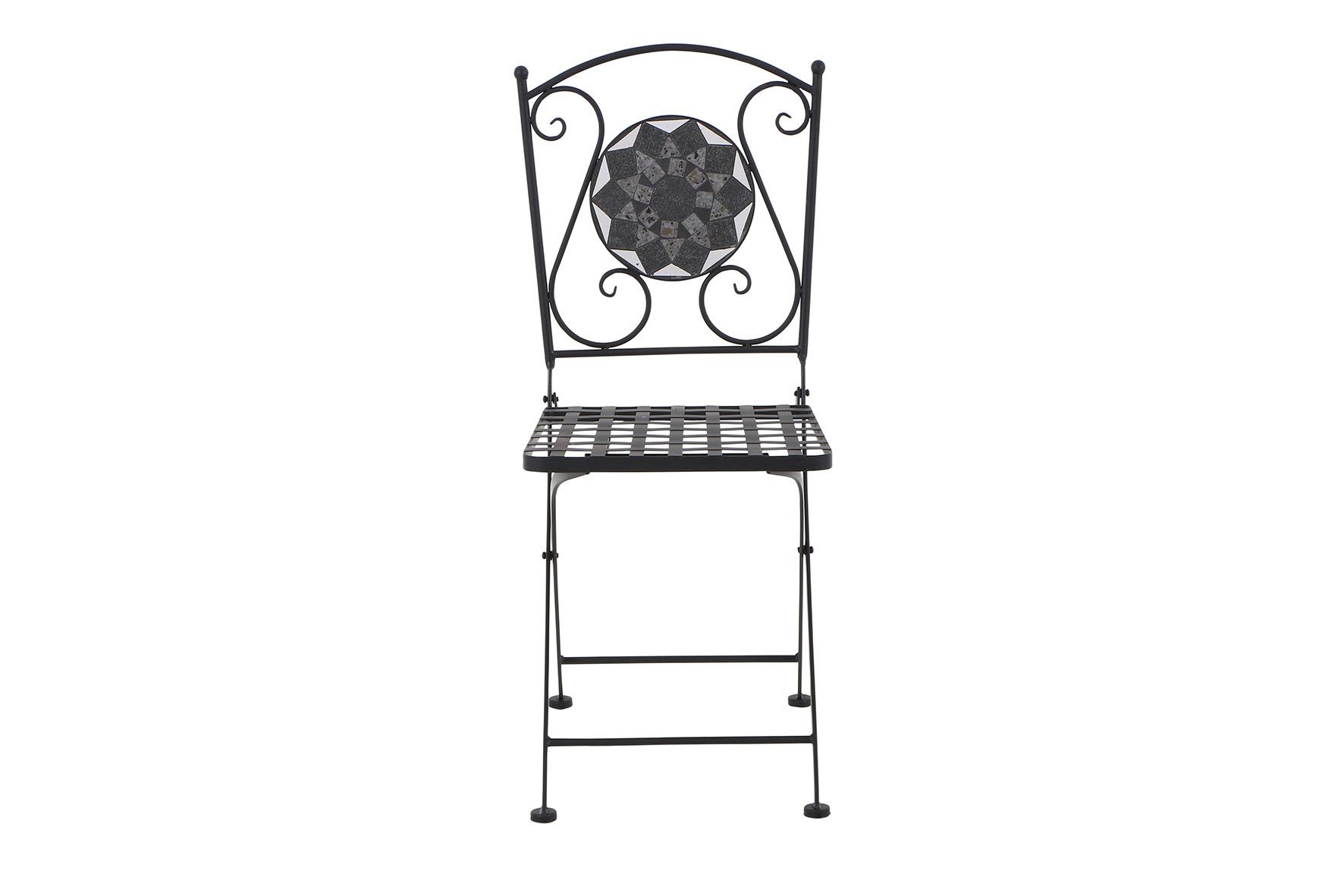 Gartenklappstuhl J04667 - Schwarz, KONVENTIONELL, Keramik/Metall (39/88,5/49,5cm) - Siena Garden