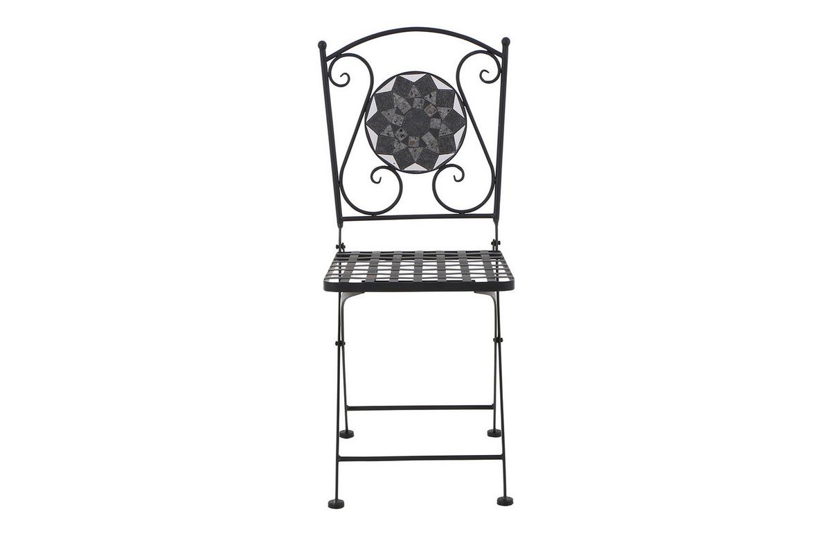 Gartenklappstuhl J04667 - Schwarz, KONVENTIONELL, Keramik/Metall (39/88,5/49,5cm) - Siena Garden