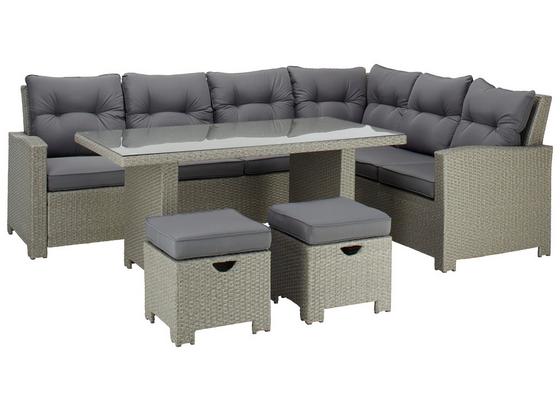Loungegarnitur Nicole 4-Teilig Ink. Polster - Grau, MODERN, Glas/Kunststoff (250/193cm) - Luca Bessoni Loungegarnitur Nicole 4-Teilig Ink. Polster - Grau, MODERN, Glas/Kunststoff (250/193cm) - Luca Bessoni