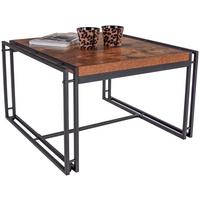 Couchtisch Mit Metallgestell Bistro, Mango Dekor/schwarz - Schwarz/Naturfarben, MODERN, Holzwerkstoff/Kunststoff (72/45/72cm)