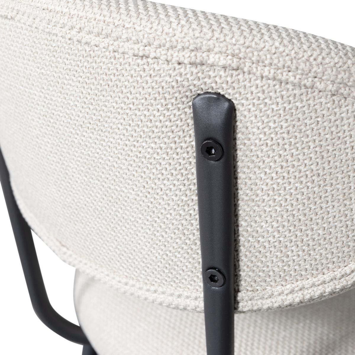 Barhocker-Set Klejd Naturfarben B: 46cm - Schwarz/Naturfarben, MODERN, Textil/Metall (46/93/52cm) - Livetastic