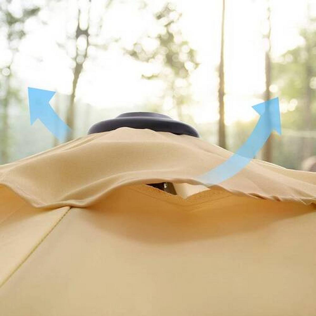 Sonnenschirm Taupe Schwarz *bxl: Ca. 270x270 Cm - Taupe/Schwarz, Basics, Textil/Metall (270/270cm) - Modante