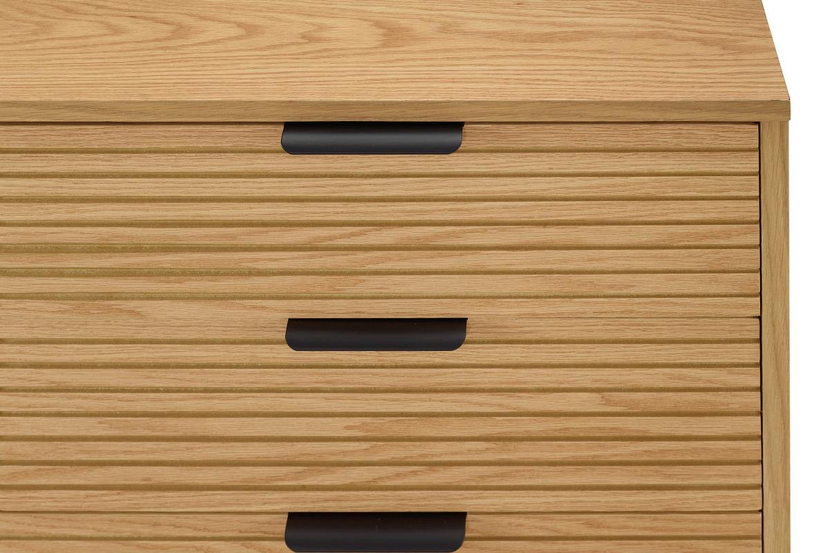 Sideboard Schwarz, Eiche Dekor B: 160cm - Eichefarben/Schwarz, Design, Holz/Holzwerkstoff (160/75/40cm) - Livetastic