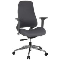 Drehstuhl Henfield G Grau B: 64 cm - Silberfarben/Grau, MODERN, Kunststoff/Textil (64/110 - 119/56cm) - MID.YOU