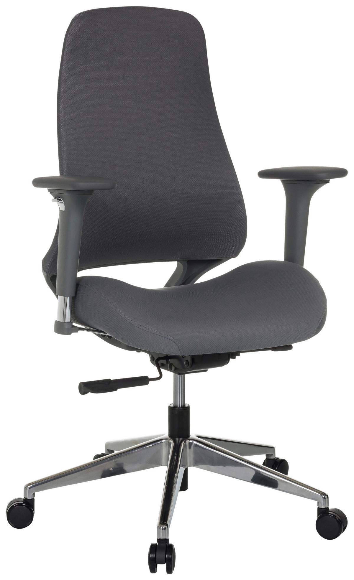 Drehstuhl Henfield G Grau B: 64 cm - Silberfarben/Grau, MODERN, Kunststoff/Textil (64/110 - 119/56cm) - MID.YOU