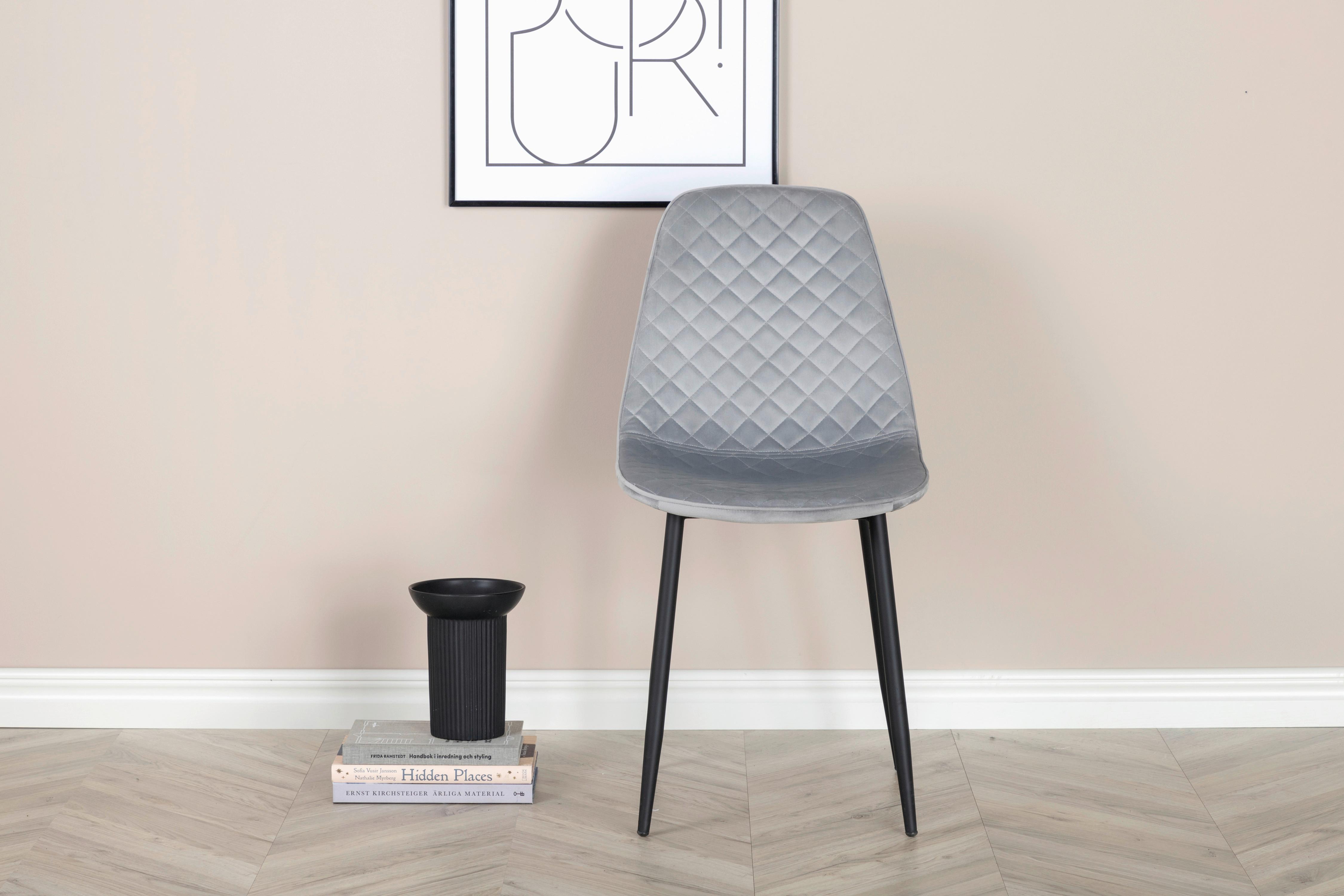 Stuhl-Set Polar - Schwarz/Grau, Design, Textil/Metall (44/86/52cm) - Livetastic