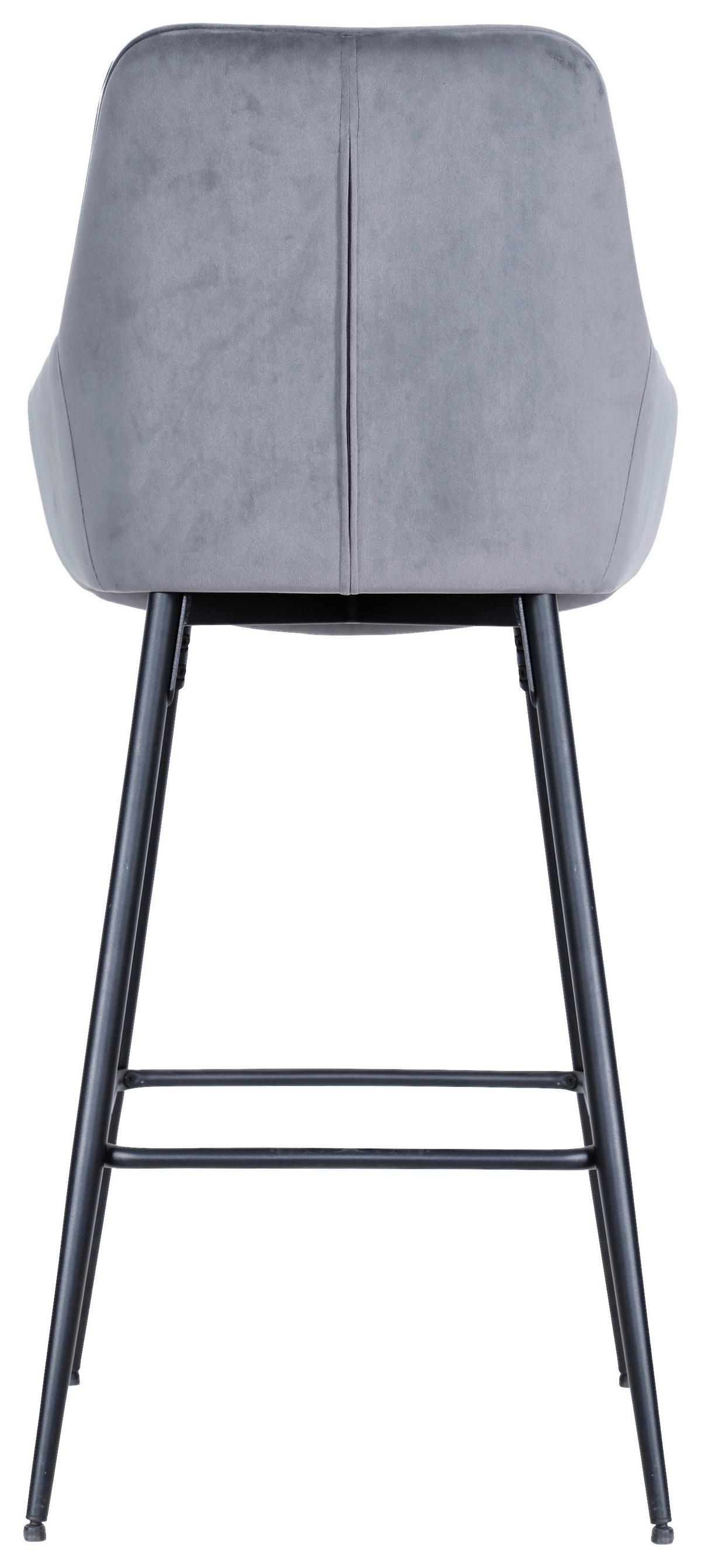 Barhocker Daisy - Schwarz/Grau, MODERN, Holz/Textil (54/109/53cm) - MID.YOU