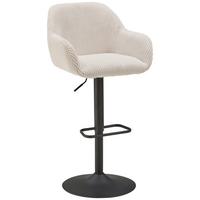 Barhocker Kiana - Beige/Schwarz, LIFESTYLE, Textil/Metall (44/95-117/55cm) - Livetastic
