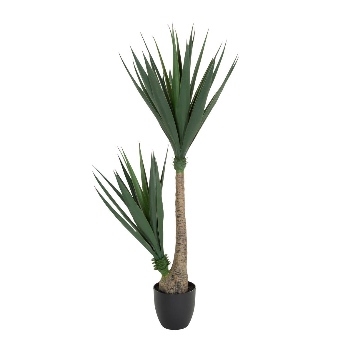 Kunstpflanze Yucca - Schwarz/Braun, Basics, Kunststoff (50/135/50cm) - MID.YOU