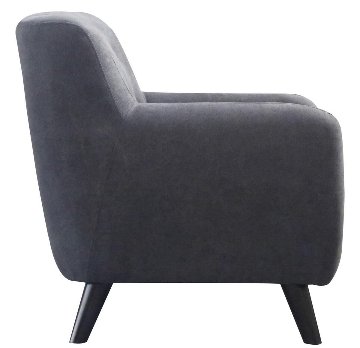 Polstersessel Mit Armlehnen Monaco Webstoff Dunkelgrau - Dunkelgrau/Schwarz, MODERN, Textil (87/82/85cm) - Luca Bessoni
