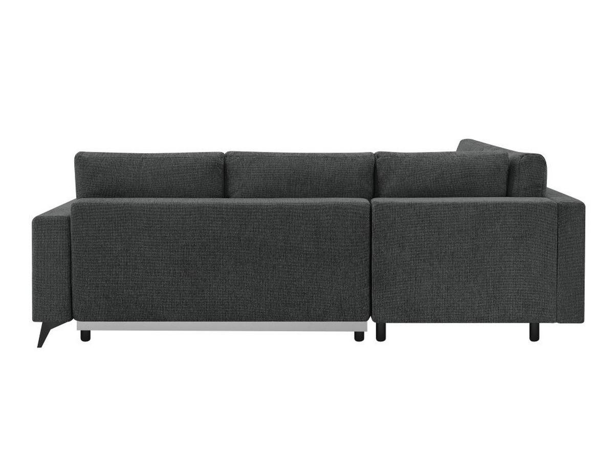 Rohová sedačka TEXAS, levá, antracitová - černá/antracitová, Konvenční, dřevo (203/259cm) - Based