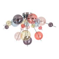 Deckenleuchte Farbglas, 280w - Chromfarben/Multicolor, Design, Glas/Metall (57/38cm) - Näve