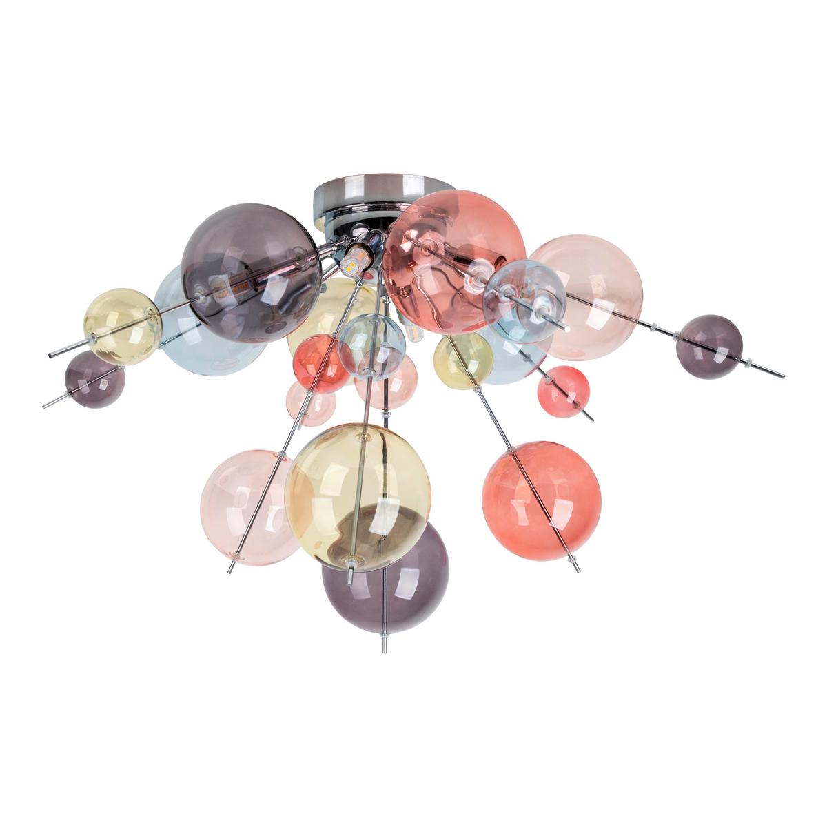 Deckenleuchte Farbglas, 280w - Chromfarben/Multicolor, Design, Glas/Metall (57/38cm) - Näve