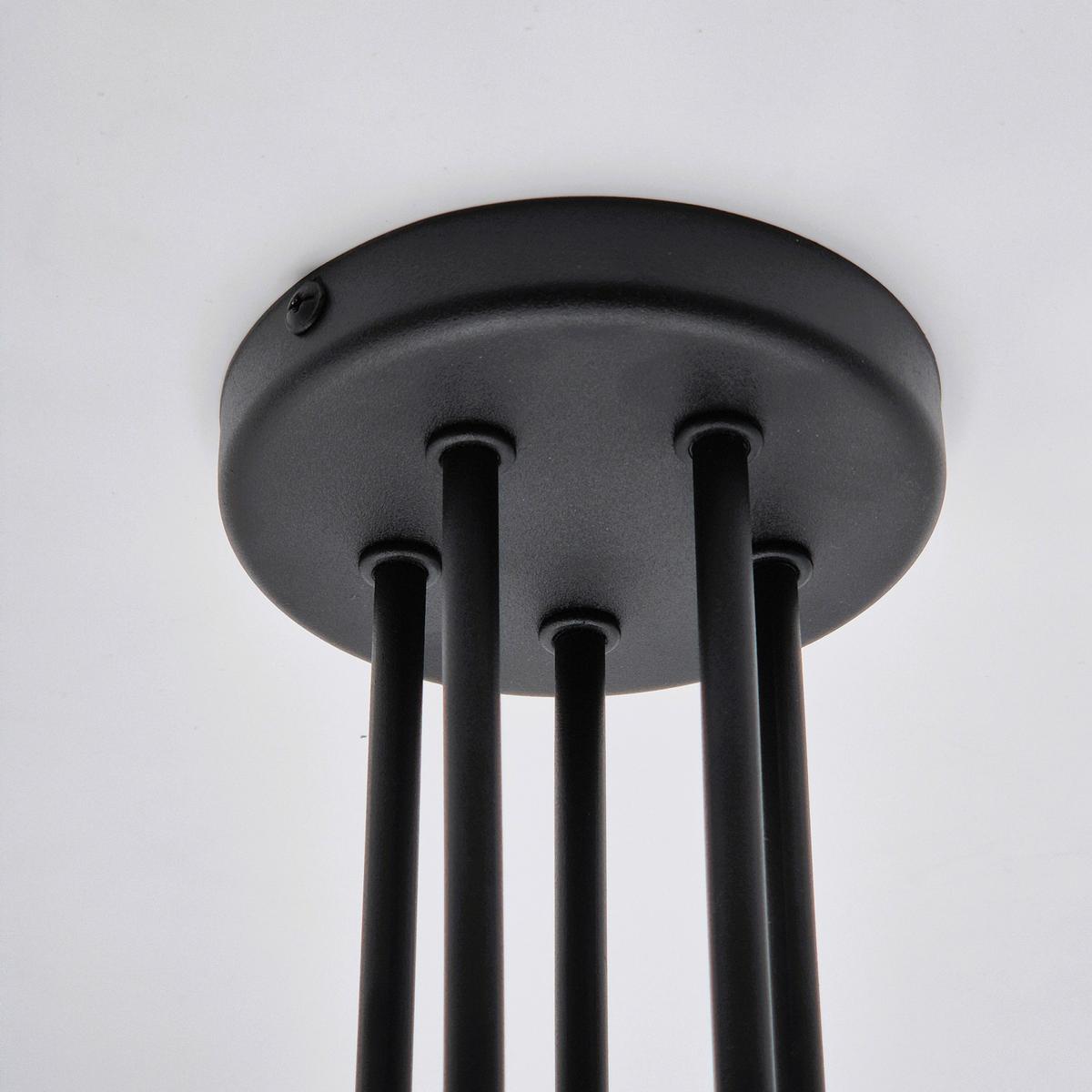 Deckenleuchte Domino Schwarz Hochglanz - Schwarz Hochglanz, KONVENTIONELL, Metall (40/59/40cm)