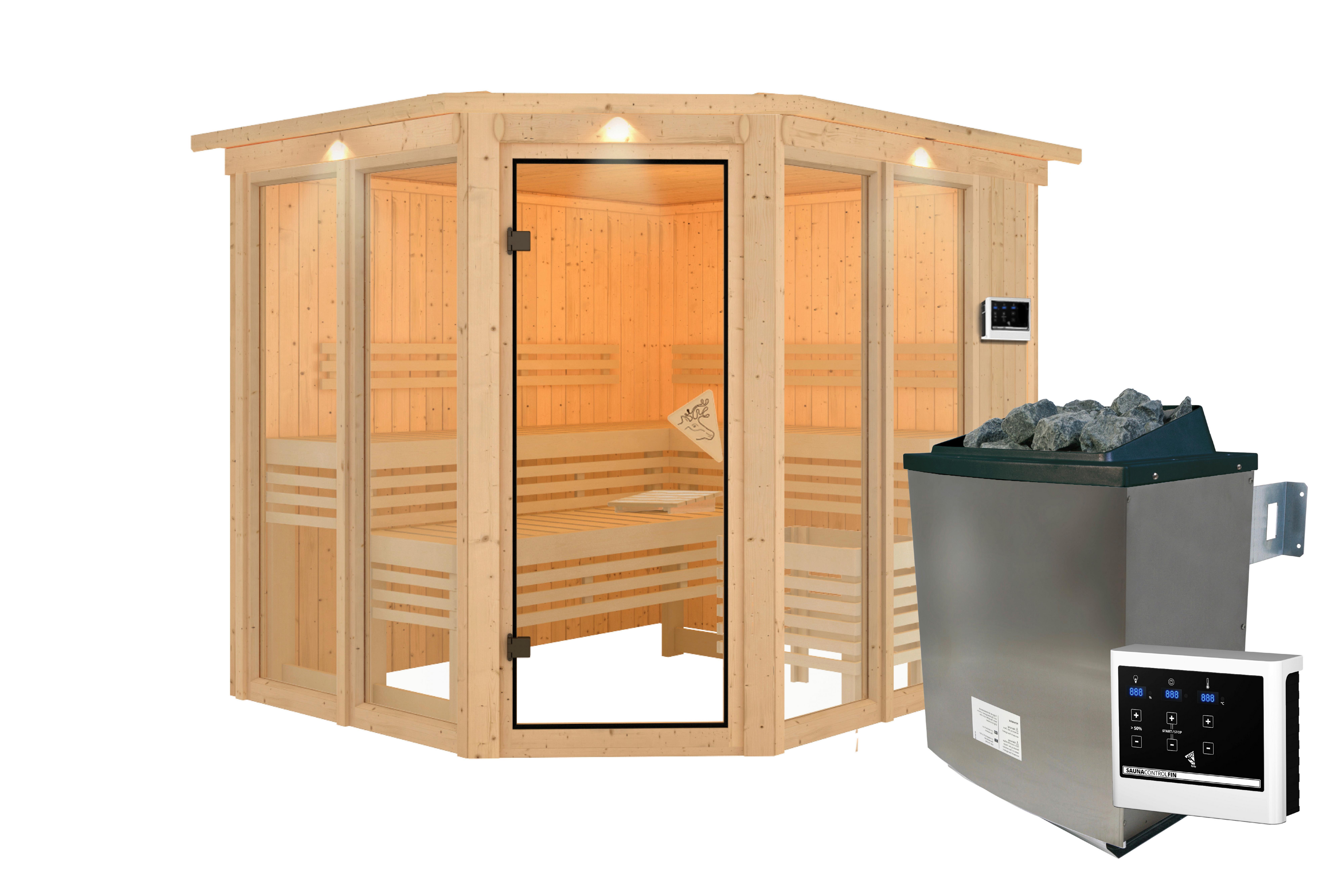 Sauna Kea 2 231/198/202 Cm - Fichtefarben, Basics, Holz (231/198/202cm)