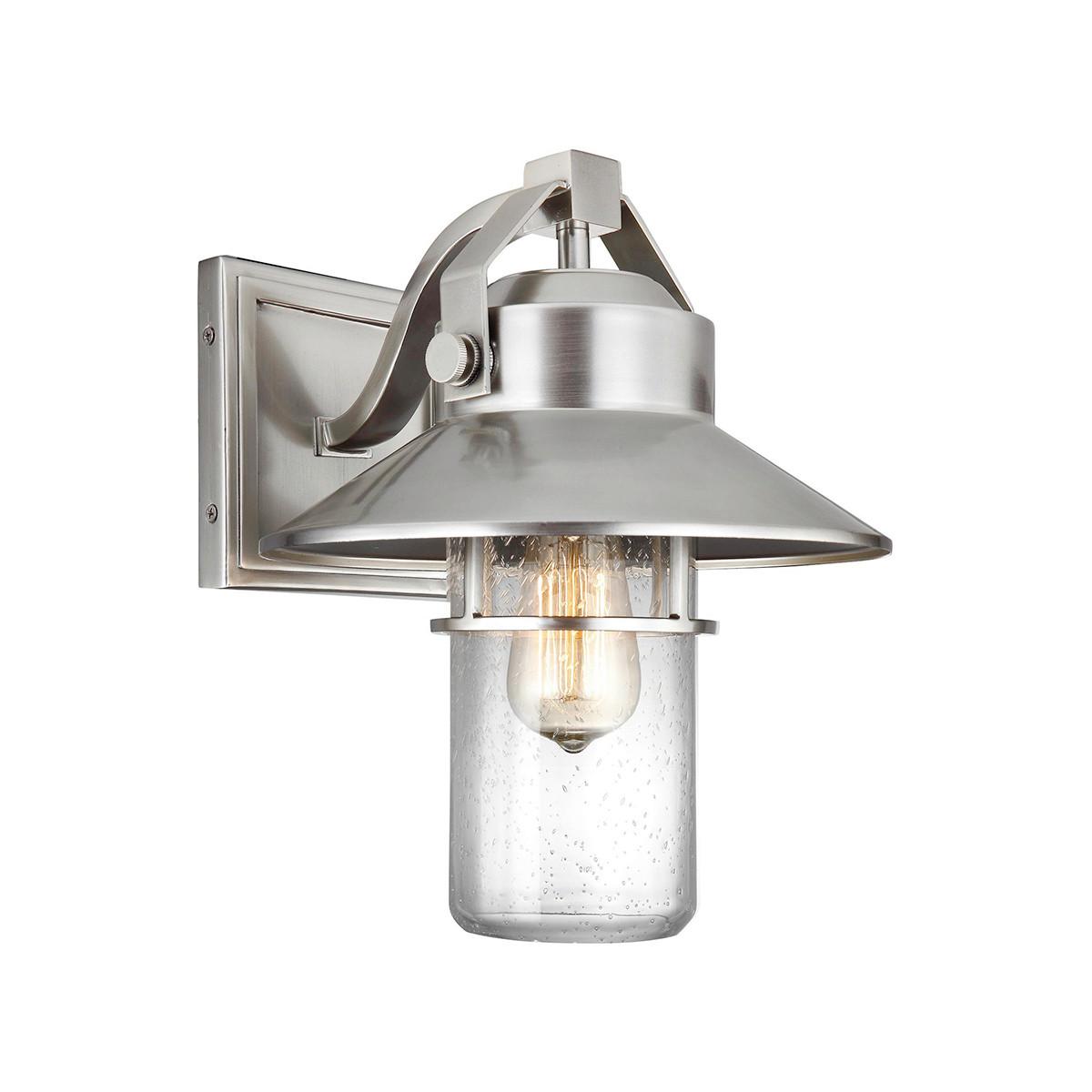 AUSSENWANDLEUCHTE FE-BOYNTON2-M - Edelstahlfarben/Grau, KONVENTIONELL, Glas/Kunststoff (26.7/32.8/31.1cm) - Elstead Lighting