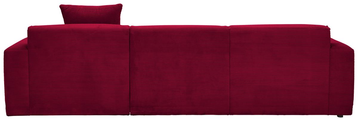 Ecksofa Pearl - Rot/Schwarz, Design, Textil (303/196cm) - Livetastic