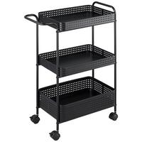 Servierwagen Badi Schwarz B: 52 Cm - Schwarz, Trend, Kunststoff/Metall (52/72/28cm)