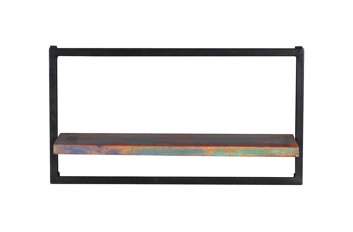Wandregal Multicolor/Schwarz B: 65cm - Multicolor/Schwarz, Design, Holz/Metall (65/35/25cm) - MID.YOU