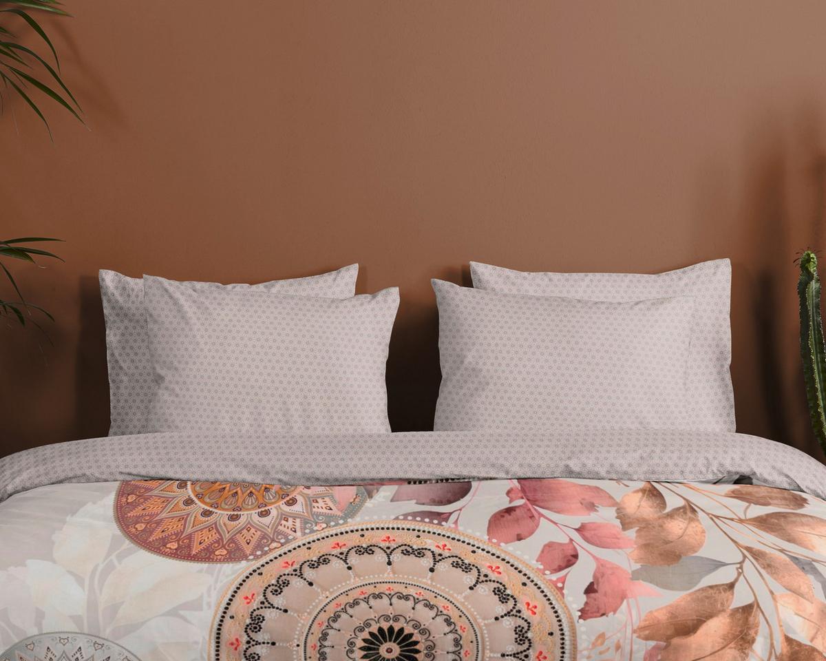 BETTWÄSCHE AFINA - Graubraun/Hellgrau, Design, Textil (140/200cm)