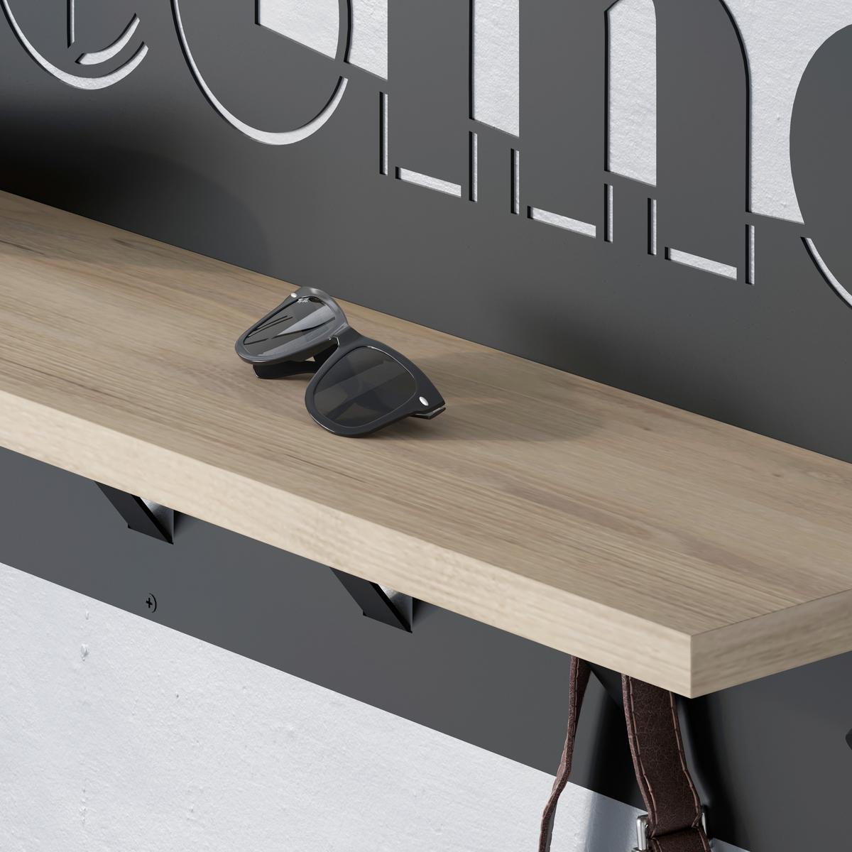 Wandgarderobe Welcome Hanger Sonoma Eiche, B: 86 Cm - Sonoma Eiche, Design, Holzwerkstoff/Metall (86/27/15cm) - Livetastic