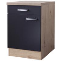 KUCHYŇSKÁ SPODNÍ SKŘÍŇKA MILANO - barvy dubu/antracitová, Moderní, kov/kompozitní dřevo (60/86/60cm)