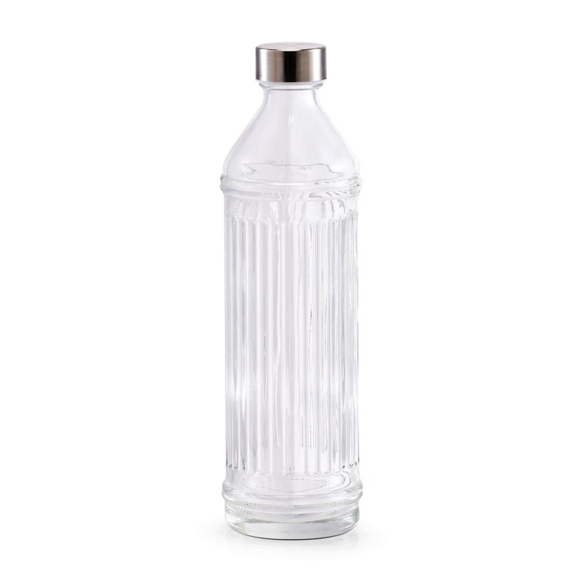 TRINKFLASCHE Glas, BxHxT: ca. 9x9x30 cm - Transparent, Design, Glas (8,5/8,5/29,5cm)