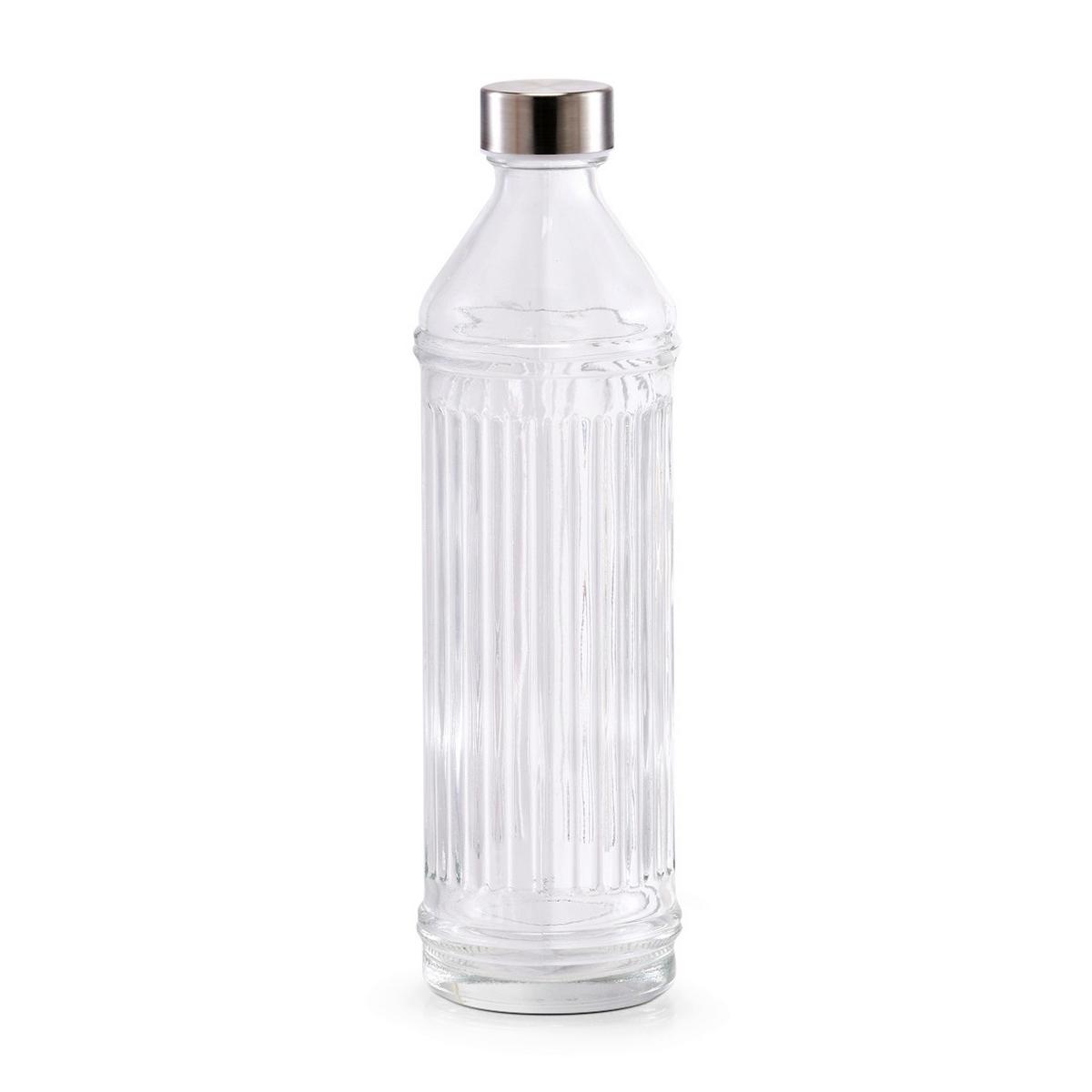TRINKFLASCHE Glas, BxHxT: ca. 9x9x30 cm - Transparent, Design, Glas (8,5/8,5/29,5cm)