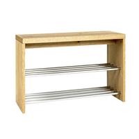 Garderobenbank Bench B: 81 Cm 2 Schuhablagen Eichefarben - Chromfarben/Eichefarben, Basics, Holzwerkstoff (81/55/30cm) - Sonnhaus
