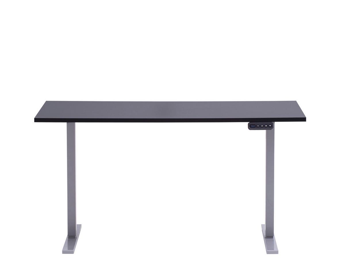 SCHREIBTISCH Metz Anthrazit L: 138cm - Anthrazit/Alufarben, MODERN, Holzwerkstoff/Metall (138/60/72,7-117,2cm) - MID.YOU