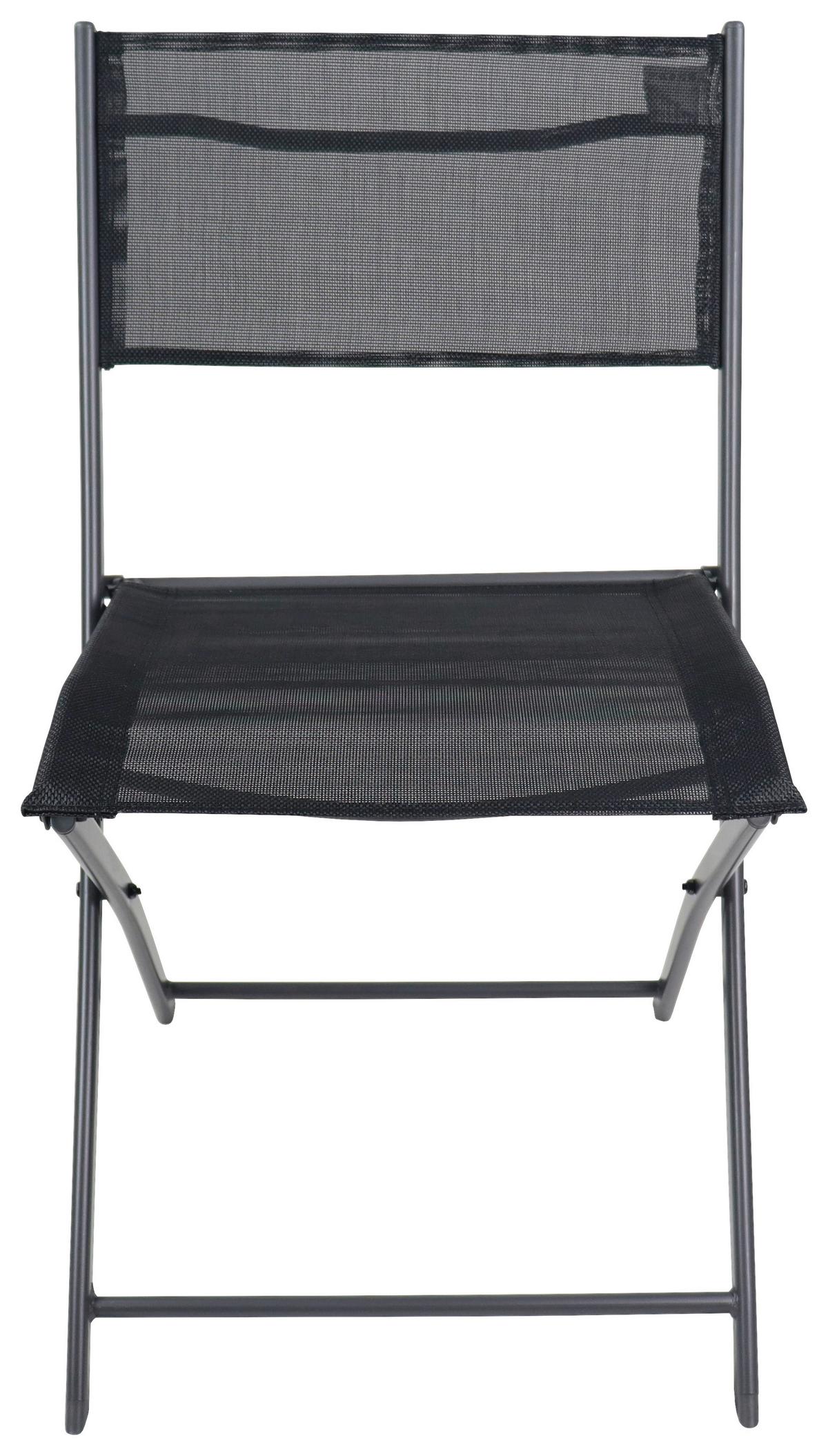 Gartenstuhl-set Klappbar Sumila Metall, Textil - Schwarz, MODERN, Textil/Metall (45/79/46cm) - Ambia Garden