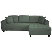 Ecksofa Moritz Dunkelgrün S: ca. 265x155 cm - Dunkelgrün, Trend, Textil (265/155cm)
