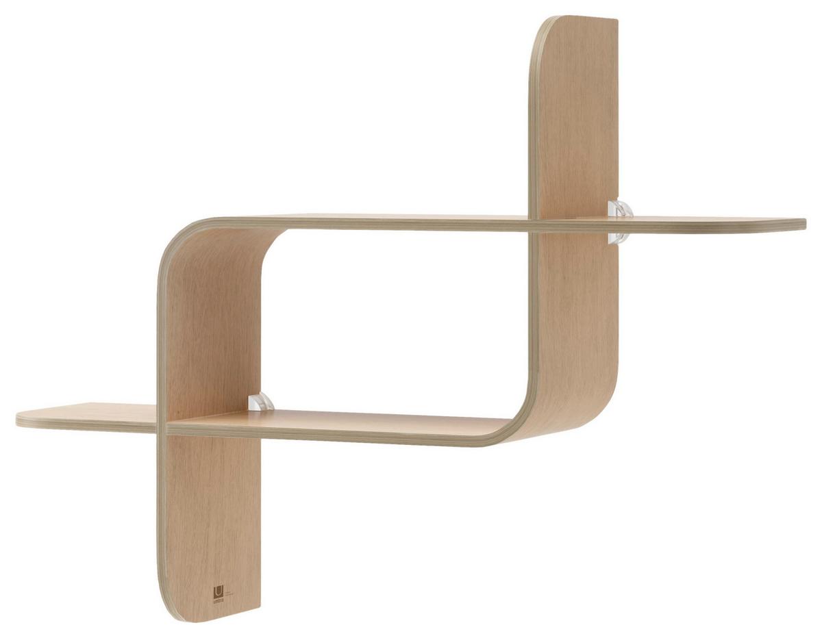 NÁSTENNÝ REGÁL 1017571-390 - prírodná farba, Design, drevo (15,2/46,9/52,2cm) - Umbra