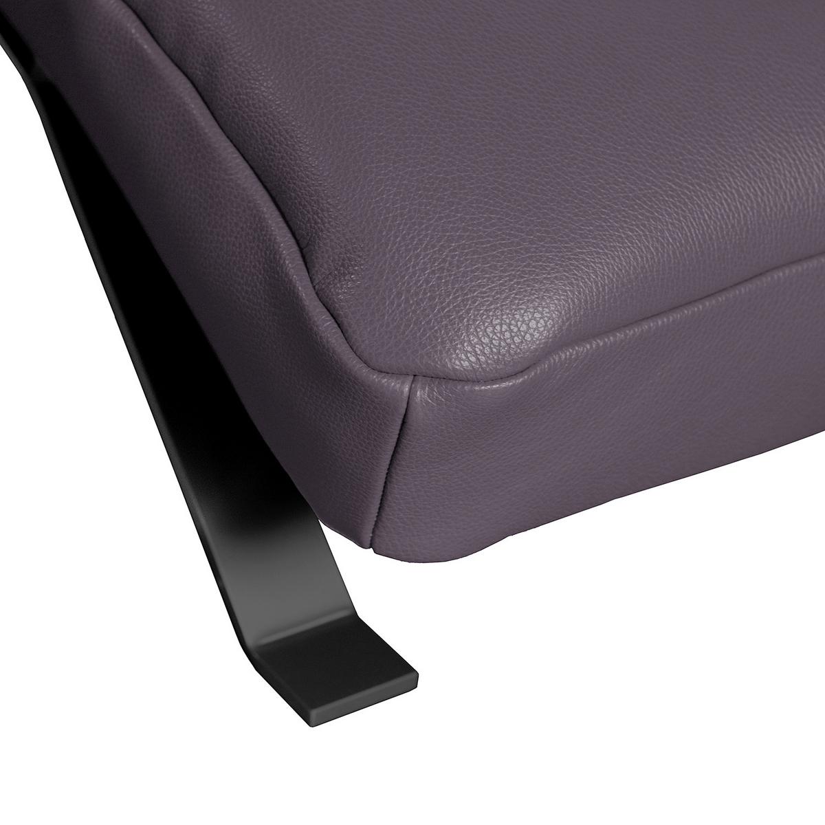 Relaxliege Swing Black Aubergine B: 65 Cm - Aubergine/Schwarz, Design, Leder (65/65-95/171cm) - Livetastic