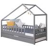 Hausbett Lou B: 90 Cm Hellgrau Lou - Hellgrau/Weiß, MODERN, Holz/Textil (90/200cm) - MID.YOU