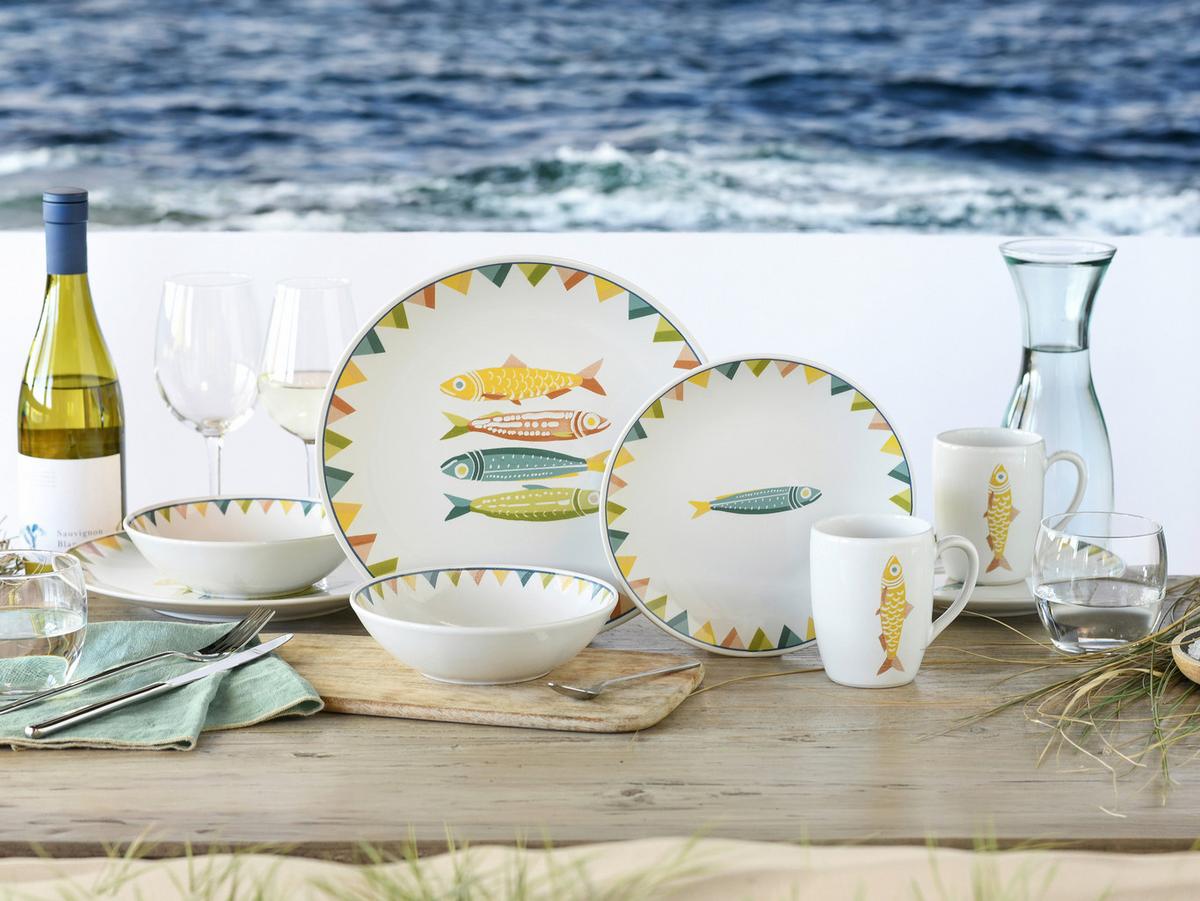 Kombiservice Sardinhas Steinzeug, 8 -Teilig. - Multicolor, Basics, Keramik - Creatable