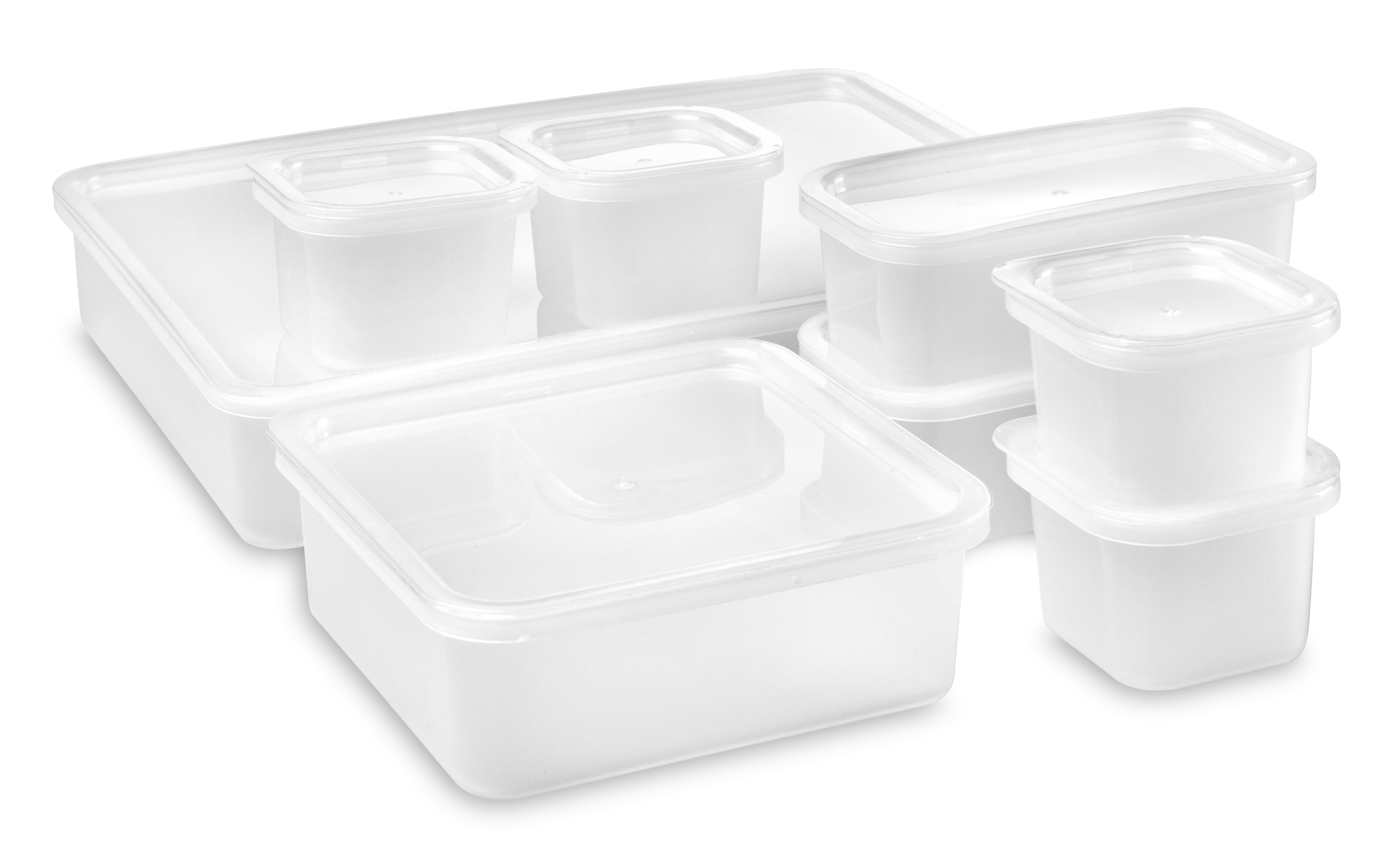 Sada dóz na potraviny FRIDGE - 8PCS - bílá, Konvenční, plast (32/5/23cm) - Modern Living