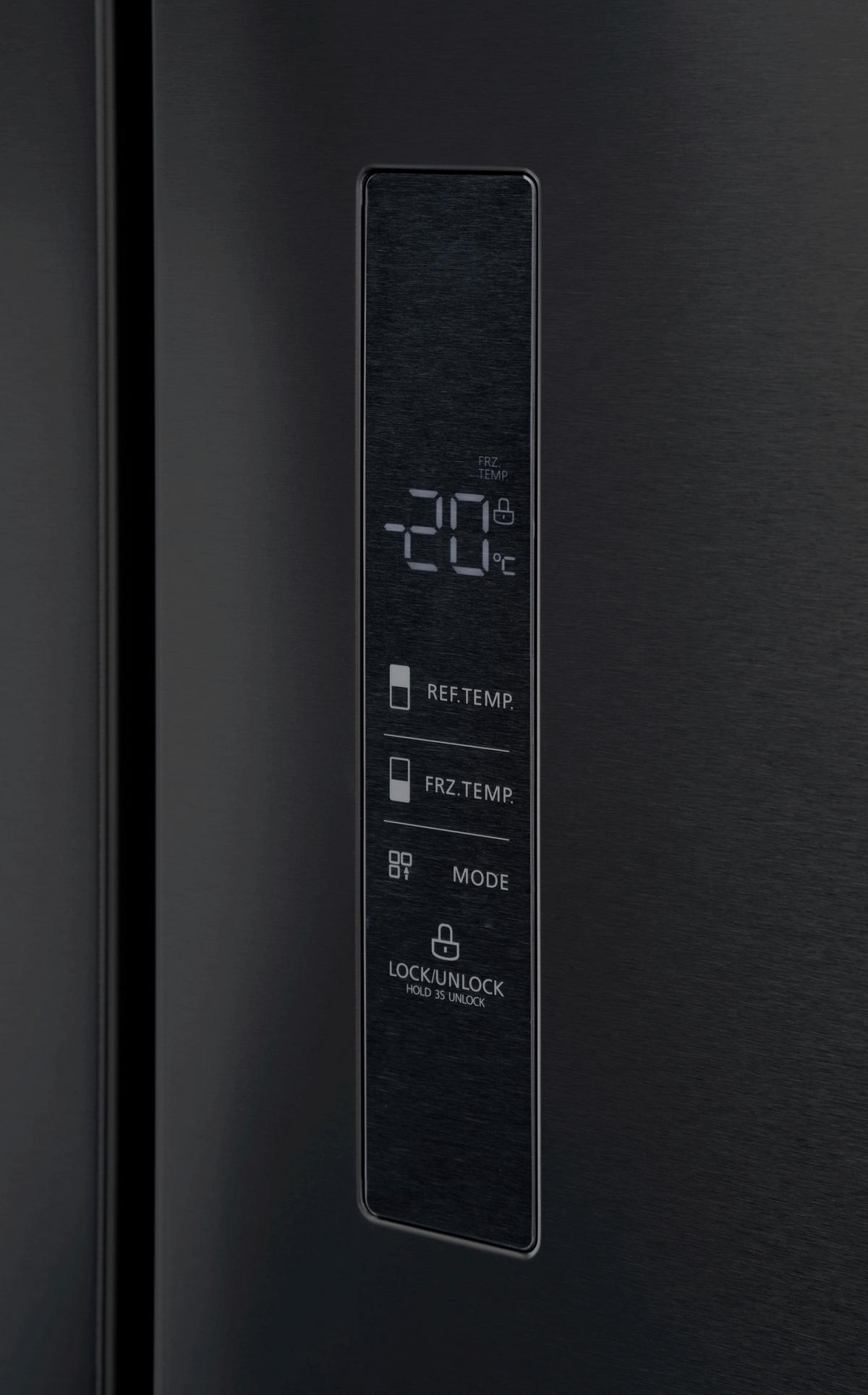 Side-by-side Food Center 2 Türen Schwarz - Schwarz, KONVENTIONELL, Metall (83,3/189,8/64,8cm) - Trisa Electronics
