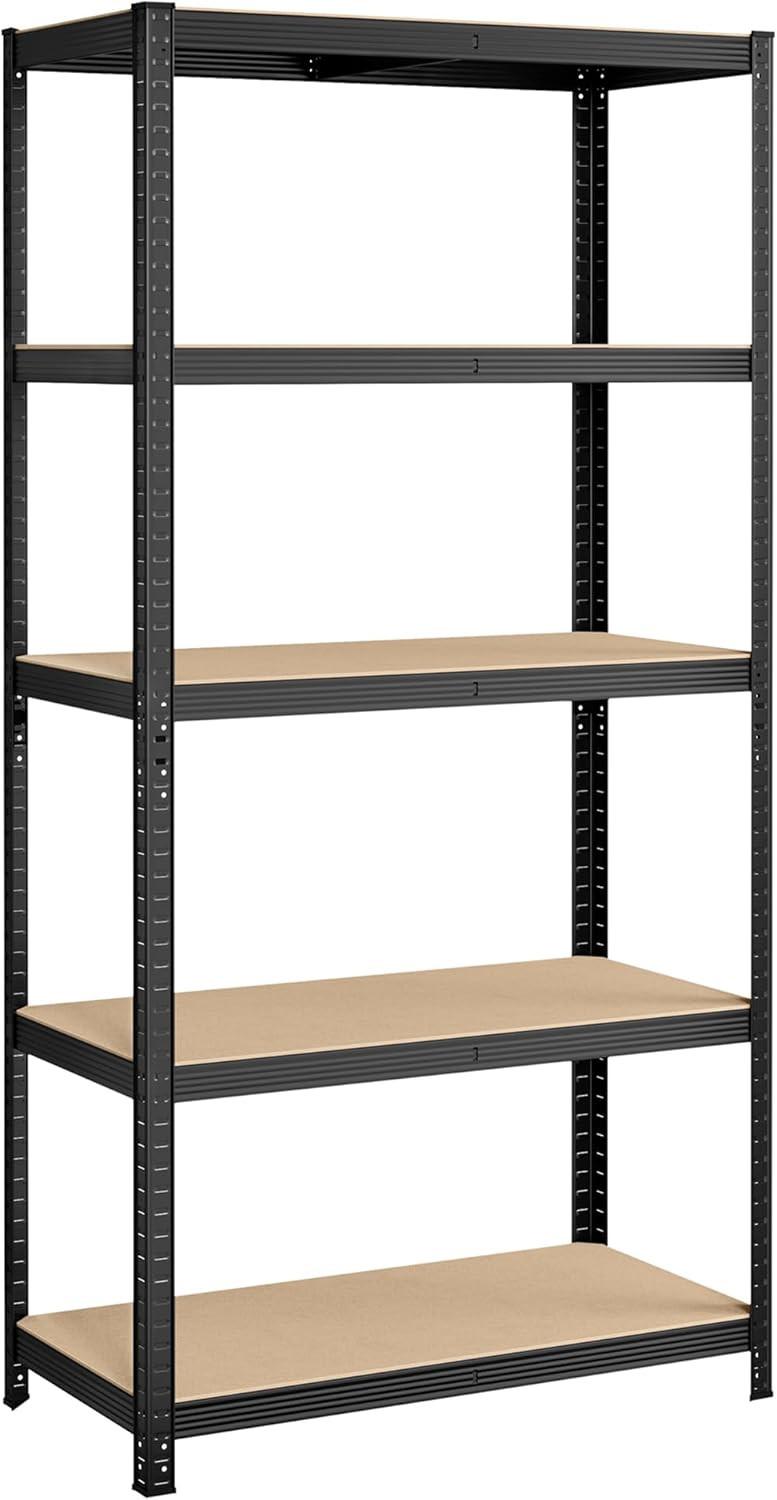 Schwerlastregal Schwarz, Hellbraun B: 100 Cm - Hellbraun/Schwarz, Basics, Holzwerkstoff (100/200/50cm)