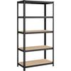 Schwerlastregal Schwarz, Hellbraun B: 100 Cm - Hellbraun/Schwarz, Basics, Holzwerkstoff (100/200/50cm)