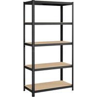 Schwerlastregal Schwarz, Hellbraun B: 100 Cm - Hellbraun/Schwarz, Basics, Holzwerkstoff (100/200/50cm)