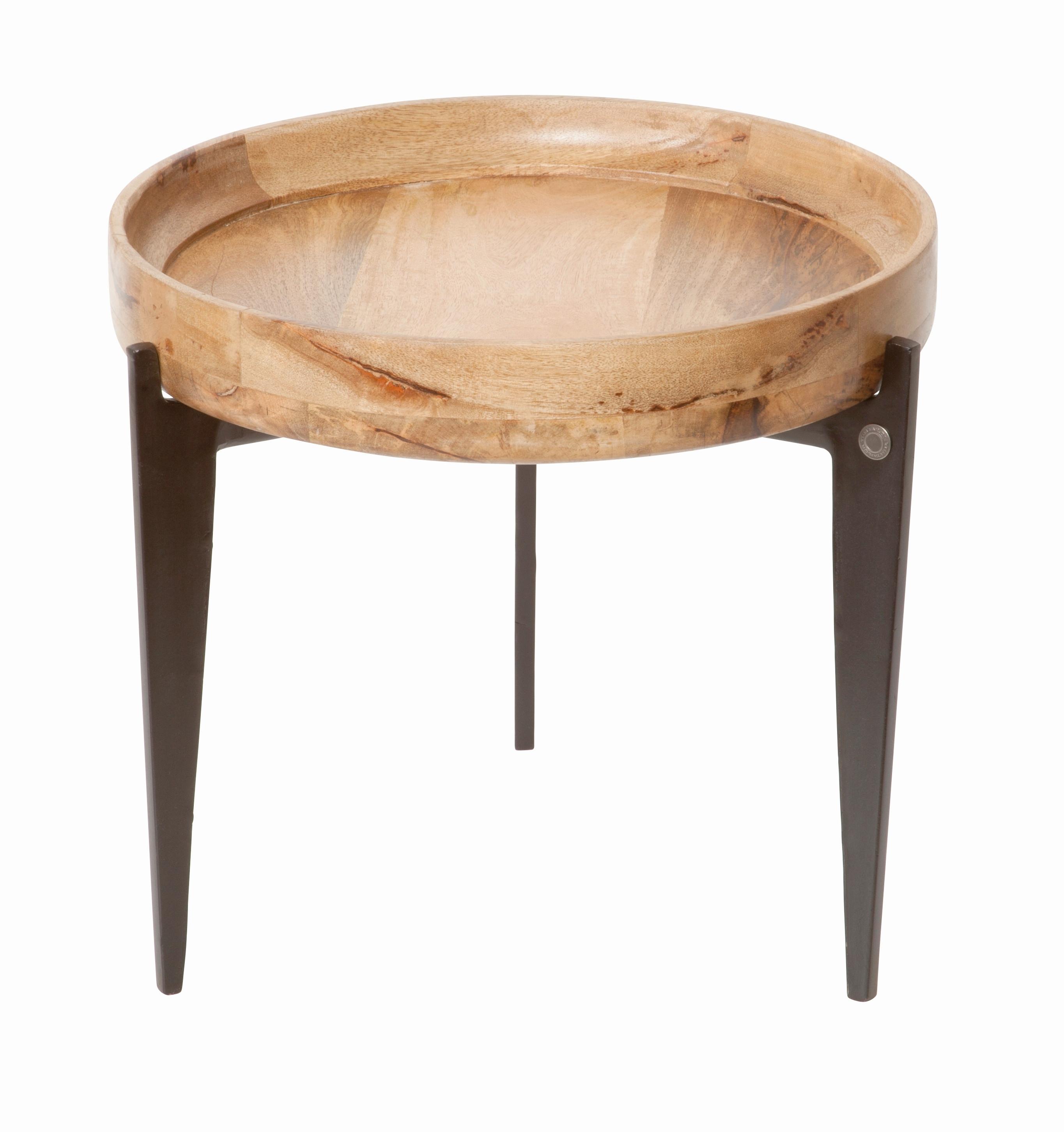 BEISTELLTISCH Mangoholz B: 46cm - Schwarz/Naturfarben, Design, Holz/Metall (46/46/42cm) - MID.YOU