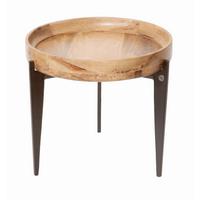 BEISTELLTISCH Mangoholz B: 46cm - Schwarz/Naturfarben, Design, Holz/Metall (46/46/42cm) - MID.YOU