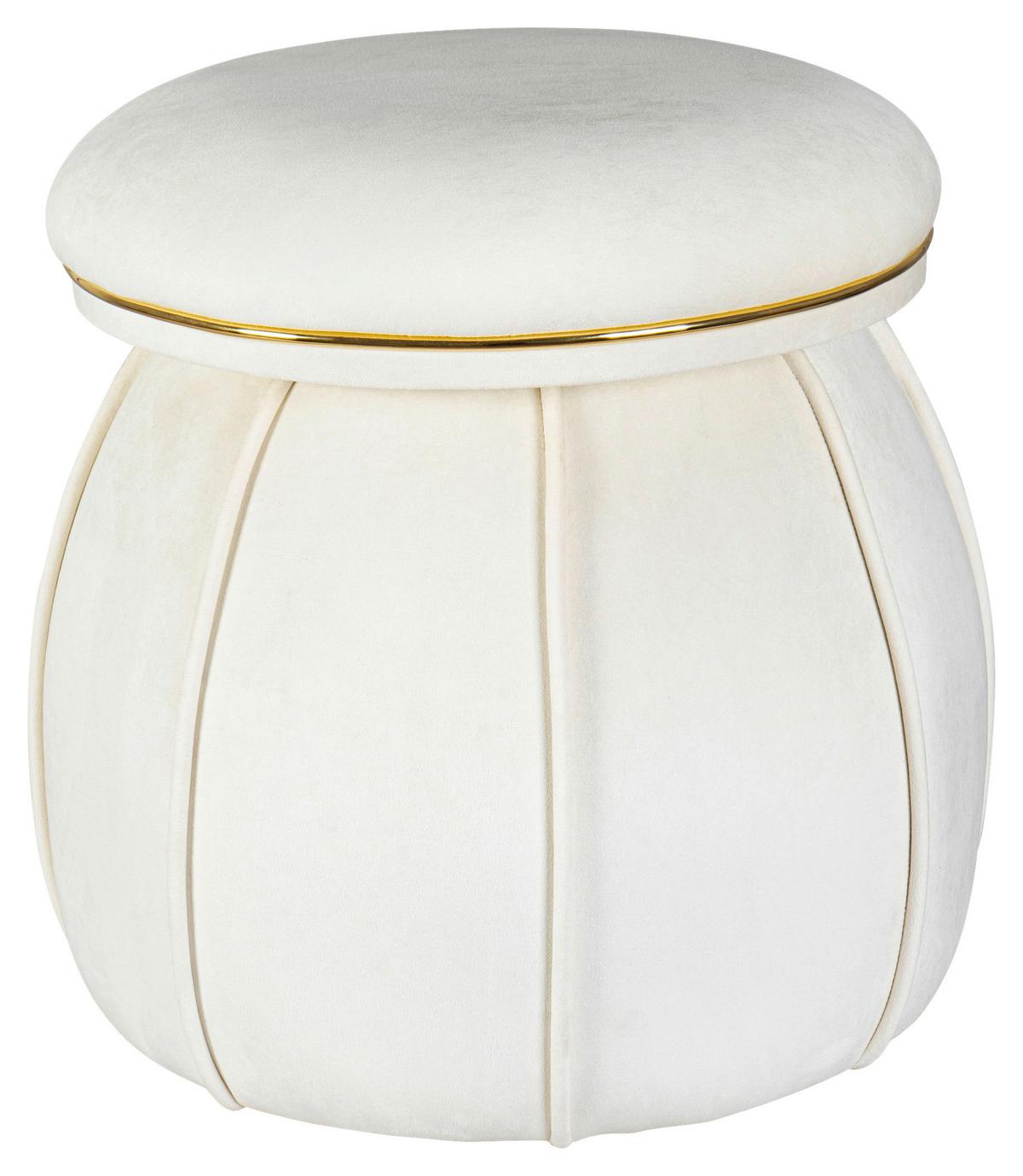 Hocker Corin 125 Goldfarben/Beige D: 51,5 cm - Beige/Goldfarben, Design, Textil (51,5/55cm) - Kayoom